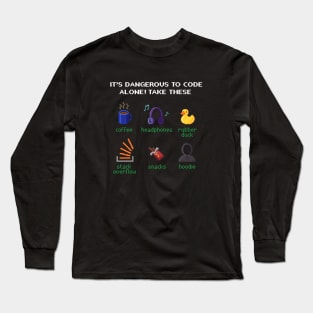 It's dangerous to code alone! - Software Engineering - Pixel RPG Long Sleeve T-Shirt